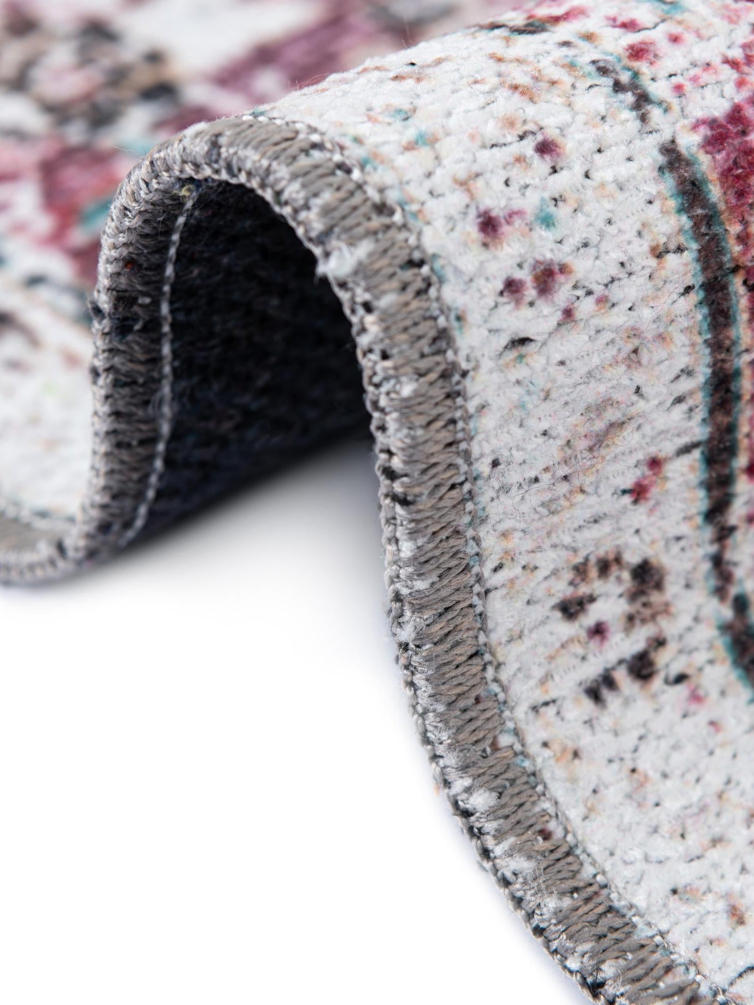 Washable Light Coral Pink 7' 10 x 7' 10 Yara Round Area Rug Easy to Clean Stain Resistant & Durable Polyester & Chenille Carpet for Sale at Rug Engine