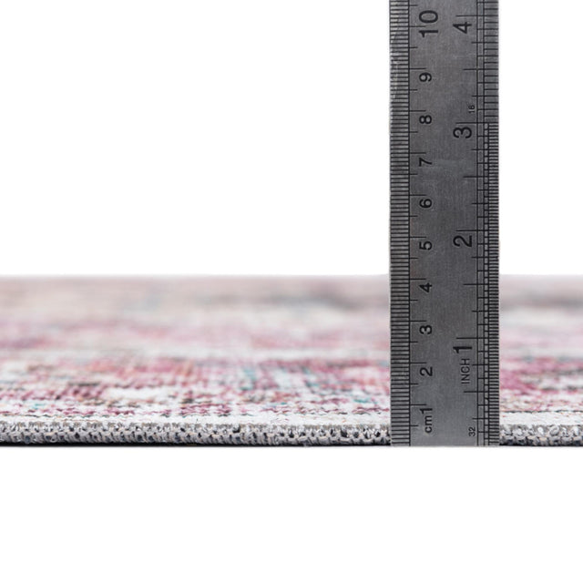 Light Coral Pink 8' x 8' Yara Washable Square Rug