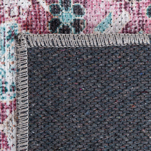 Light Coral Pink 8' x 8' Yara Washable Square Rug