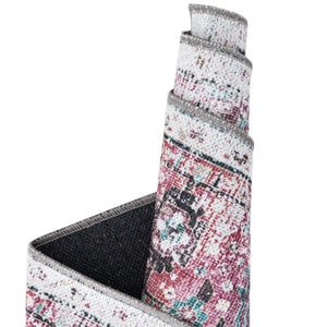 Light Coral Pink 8' x 8' Yara Washable Square Rug