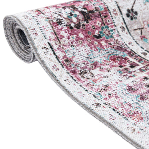 Light Coral Pink 8' x 8' Yara Washable Square Rug