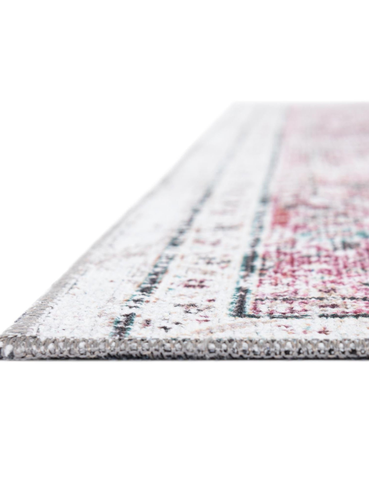 Washable Light Coral Pink 2' x 5' Yara Runner Area Rug Easy to Clean Stain Resistant & Durable Polyester & Chenille Carpet for Sale at Rug Engine