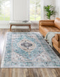 Washable Seaglass 5' x 8' Yara Rectangle Area Rug Easy to Clean Stain Resistant & Durable Polyester & Chenille Carpet for Sale at Rug Engine
