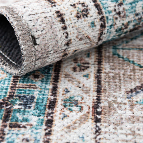 Washable Seaglass 6' x 9' Yara Rectangle Area Rug Easy to Clean Stain Resistant & Durable Polyester & Chenille Carpet for Sale at Rug Engine