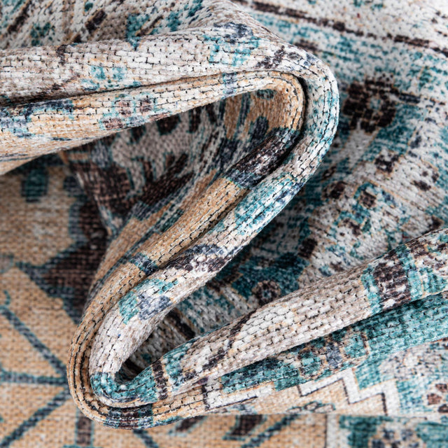 Washable Seaglass 7' 10 x 10' Yara Rectangle Area Rug Easy to Clean Stain Resistant & Durable Polyester & Chenille Carpet for Sale at Rug Engine
