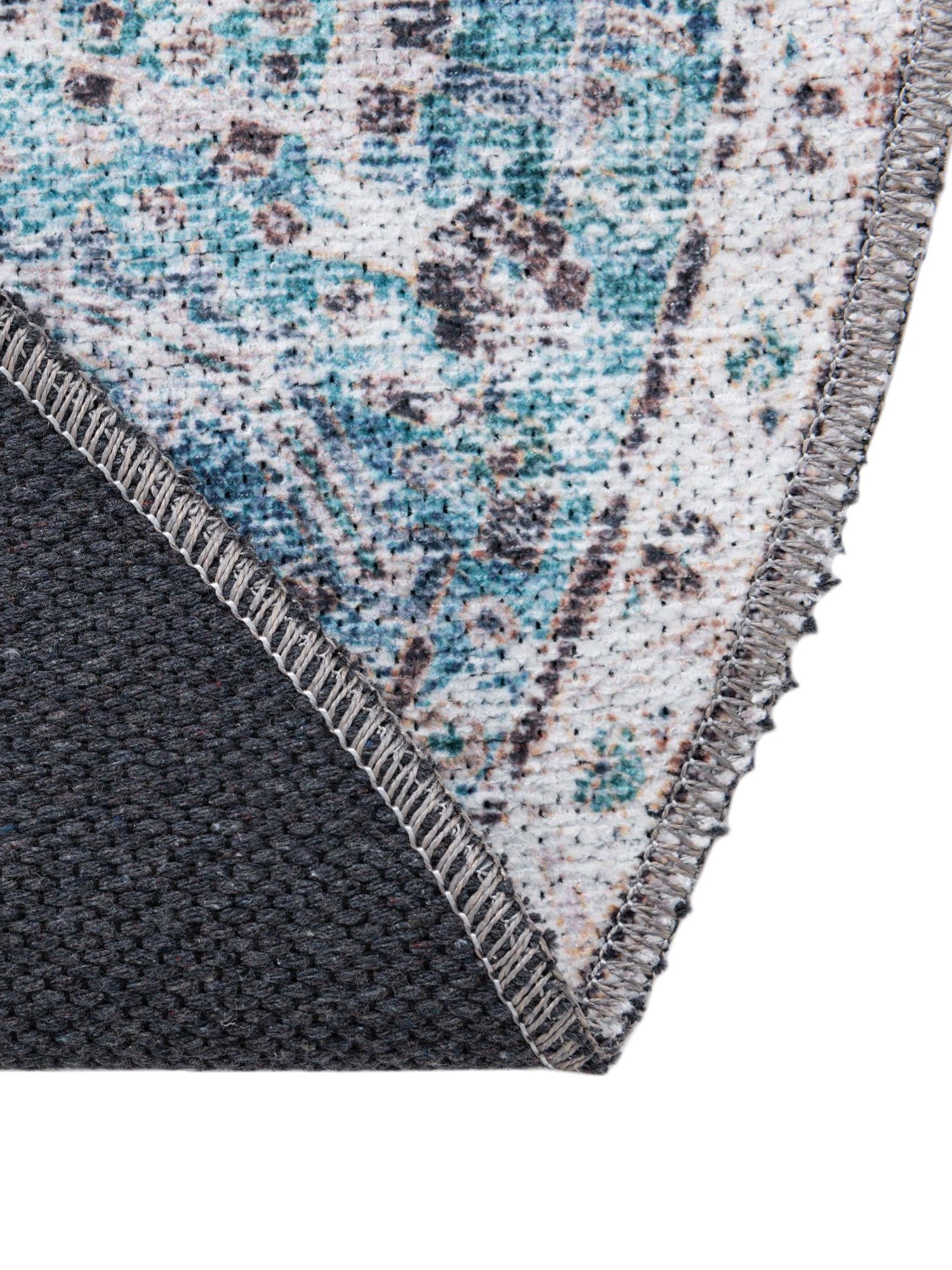 Washable Seaglass 4' x 4' Yara Round Area Rug Easy to Clean Stain Resistant & Durable Polyester & Chenille Carpet for Sale at Rug Engine