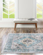 Washable Seaglass 7' 10 x 7' 10 Yara Square Area Rug Easy to Clean Stain Resistant & Durable Polyester & Chenille Carpet for Sale at Rug Engine