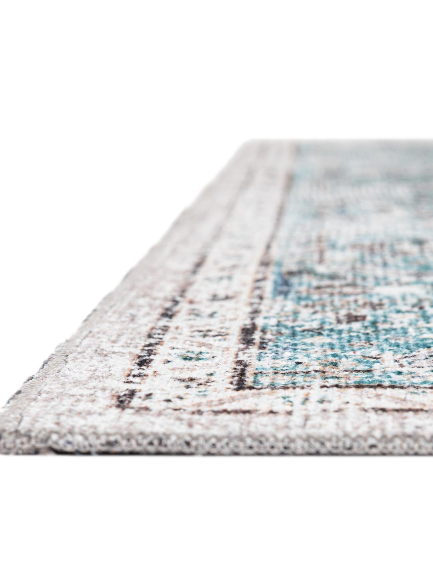Washable Seaglass 2' x 6' Yara Runner Area Rug Easy to Clean Stain Resistant & Durable Polyester & Chenille Carpet for Sale at Rug Engine