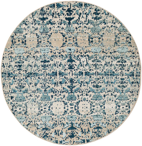 Multicolor 4' x 4' Charm Round Area Rug 100% Polypropylene With Jute Backing Traditional Vintage Distressed Look Carpet for Living Rooms Dining Office Space for Sale at Rug Engine