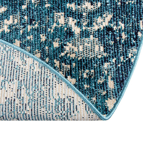Blue 4' x 4' Charm Round Area Rug 100% Polypropylene With Jute Backing Traditional Vintage Distressed Look Carpet for Living Rooms Dining Office Space for Sale at Rug Engine