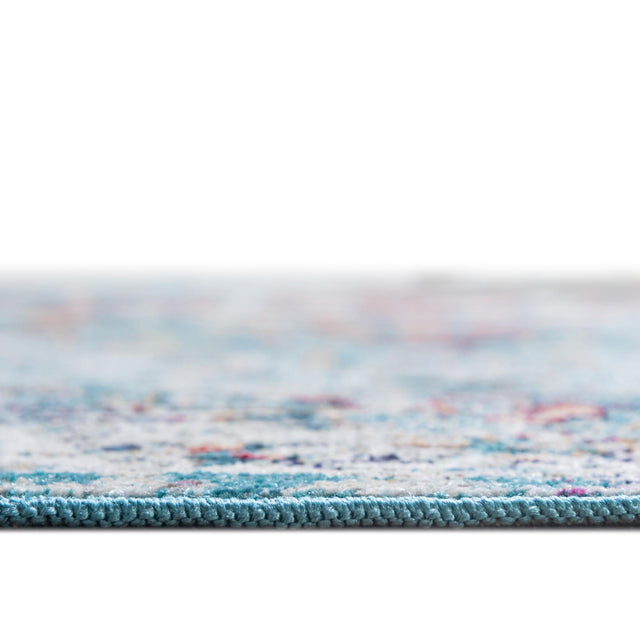Blue 4' x 4' Charm Round Area Rug 100% Polypropylene With Jute Backing Traditional Vintage Distressed Look Carpet for Living Rooms Dining Office Space for Sale at Rug Engine