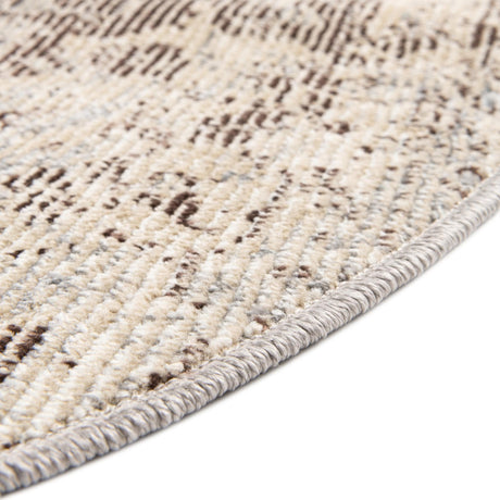 Multicolor 4' x 4' Charm Round Area Rug 100% Polypropylene With Jute Backing Traditional Vintage Distressed Look Carpet for Living Rooms Dining Office Space for Sale at Rug Engine