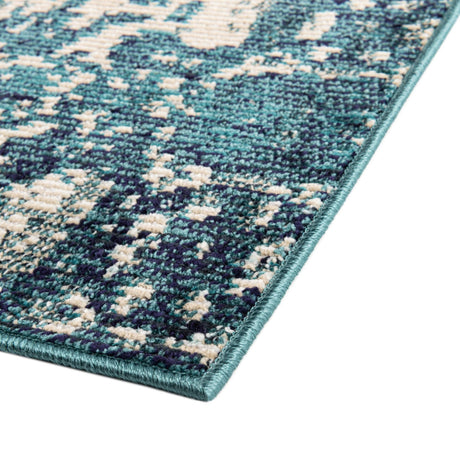 Blue 2' x 6' Charm Runner Area Rug 100% Polypropylene With Jute Backing Traditional Vintage Distressed Look Carpet for Living Rooms Dining Office Space for Sale at Rug Engine
