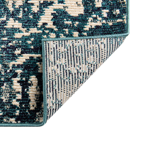 Blue 2' x 6' Charm Runner Area Rug 100% Polypropylene With Jute Backing Traditional Vintage Distressed Look Carpet for Living Rooms Dining Office Space for Sale at Rug Engine