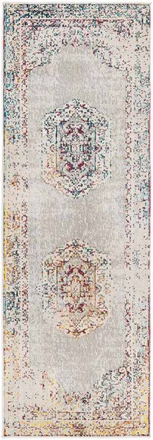 Gray 2' x 6' Charm Runner Area Rug 100% Polypropylene With Jute Backing Traditional Vintage Distressed Look Carpet for Living Rooms Dining Office Space for Sale at Rug Engine