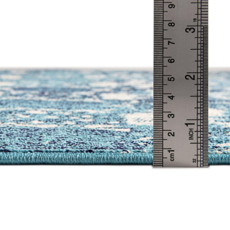Blue 4' x 6' Charm Rectangle Area Rug 100% Polypropylene With Jute Backing Traditional Vintage Distressed Look Carpet for Living Rooms Dining Office Space for Sale at Rug Engine
