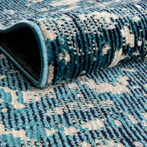 Blue 4' x 6' Charm Rectangle Area Rug 100% Polypropylene With Jute Backing Traditional Vintage Distressed Look Carpet for Living Rooms Dining Office Space for Sale at Rug Engine