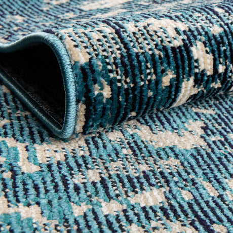Blue 4' x 6' Charm Rectangle Area Rug 100% Polypropylene With Jute Backing Traditional Vintage Distressed Look Carpet for Living Rooms Dining Office Space for Sale at Rug Engine