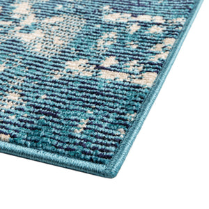 Blue 4' x 6' Charm Rectangle Area Rug 100% Polypropylene With Jute Backing Traditional Vintage Distressed Look Carpet for Living Rooms Dining Office Space for Sale at Rug Engine