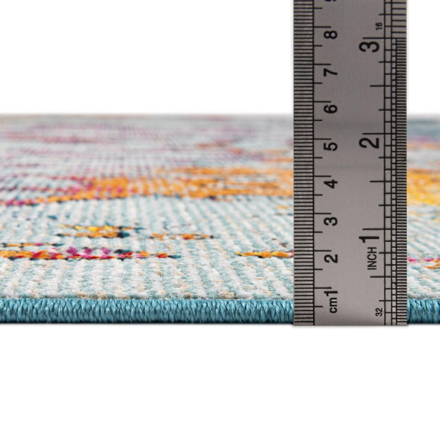 Multicolor 5' x 8' Charm Rectangle Area Rug 100% Polypropylene With Jute Backing Traditional Vintage Distressed Look Carpet for Living Rooms Dining Office Space for Sale at Rug Engine