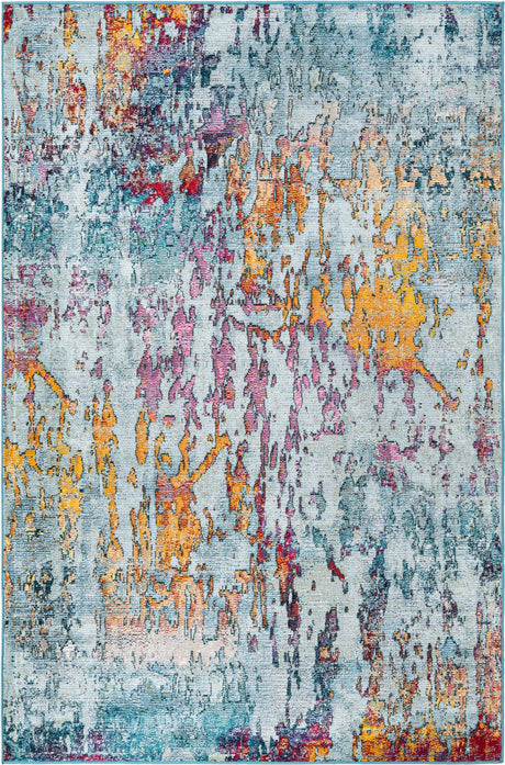 Multicolor 5' x 8' Charm Rectangle Area Rug 100% Polypropylene With Jute Backing Traditional Vintage Distressed Look Carpet for Living Rooms Dining Office Space for Sale at Rug Engine