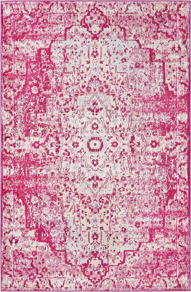 Red 5' x 8' Charm Rectangle Area Rug 100% Polypropylene With Jute Backing Traditional Vintage Distressed Look Carpet for Living Rooms Dining Office Space for Sale at Rug Engine