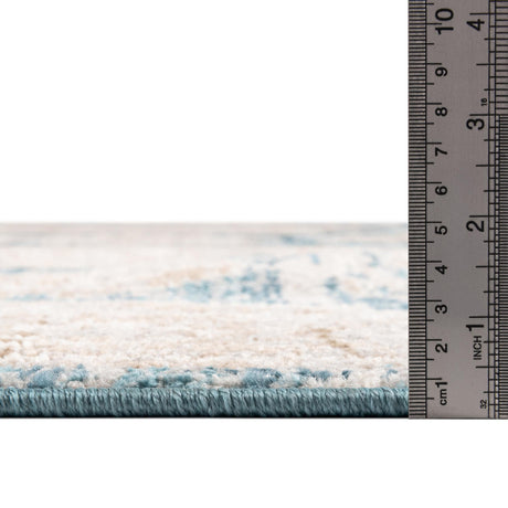 Blue 5' 3 x 8' 2 Lola Rectangle Area Rug Polypropylene With Jute Backing Traditional Pattern Easy Clean Carpet for Home Interior Design for Sale at Rug Engine