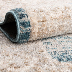 Blue 5' 3 x 8' 2 Lola Rectangle Area Rug Polypropylene With Jute Backing Traditional Pattern Easy Clean Carpet for Home Interior Design for Sale at Rug Engine