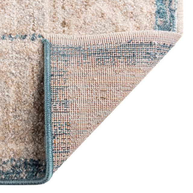 Blue 5' 3 x 8' 2 Lola Rectangle Area Rug Polypropylene With Jute Backing Traditional Pattern Easy Clean Carpet for Home Interior Design for Sale at Rug Engine