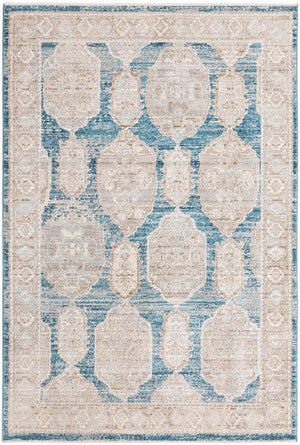 Blue 5' 3 x 8' 2 Lola Rectangle Area Rug Polypropylene With Jute Backing Traditional Pattern Easy Clean Carpet for Home Interior Design for Sale at Rug Engine