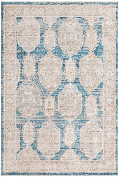 Blue 5' 3 x 8' 2 Lola Rectangle Area Rug Polypropylene With Jute Backing Traditional Pattern Easy Clean Carpet for Home Interior Design for Sale at Rug Engine