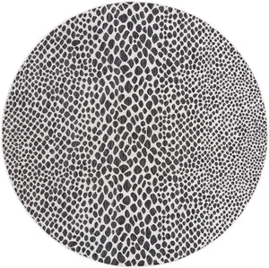 Black 7' 10 x 7' 10 Jill Zarin Outdoor Round Area Rug Weather Resistant for Patio, Deck, Terrace, Balcony, Porch Durable 100% Polypropylene Carpet for Outside for Sale at Rug Engine