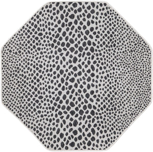 Black 4' 1 x 4' 1 Jill Zarin Outdoor Octagon Area Rug Weather Resistant for Patio, Deck, Terrace, Balcony, Porch Durable 100% Polypropylene Carpet for Outside for Sale at Rug Engine