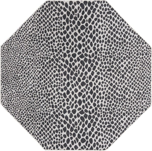 Black 8' x 8' Jill Zarin Outdoor Octagon Rug