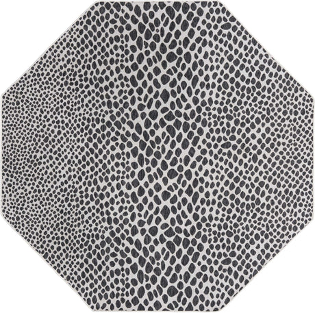 Black 8' x 8' Jill Zarin Outdoor Octagon Rug