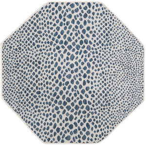 Blue 4' 1 x 4' 1 Jill Zarin Outdoor Octagon Area Rug Weather Resistant for Patio, Deck, Terrace, Balcony, Porch Durable 100% Polypropylene Carpet for Outside for Sale at Rug Engine