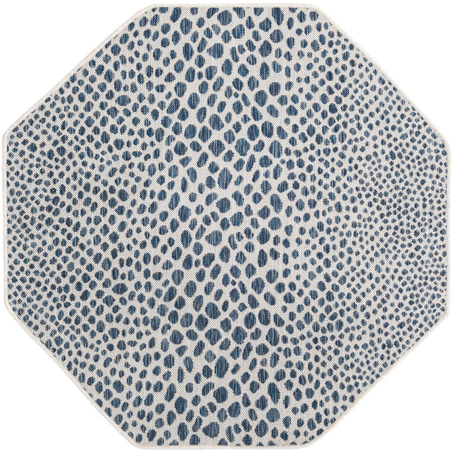 Blue 4' 1 x 4' 1 Jill Zarin Outdoor Octagon Area Rug Weather Resistant for Patio, Deck, Terrace, Balcony, Porch Durable 100% Polypropylene Carpet for Outside for Sale at Rug Engine