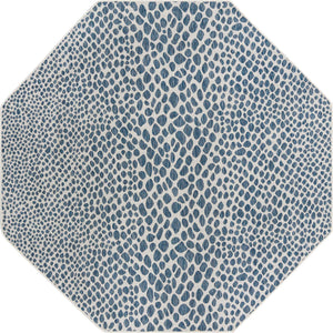 Blue 7' 10 x 7' 10 Jill Zarin Outdoor Octagon Area Rug Weather Resistant for Patio, Deck, Terrace, Balcony, Porch Durable 100% Polypropylene Carpet for Outside for Sale at Rug Engine