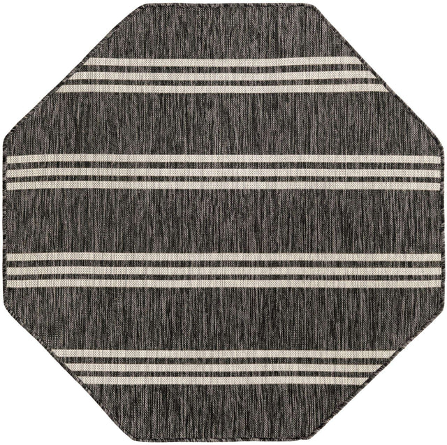 Charcoal 4' 1 x 4' 1 Jill Zarin Outdoor Octagon Area Rug Weather Resistant for Patio, Deck, Terrace, Balcony, Porch Durable 100% Polypropylene Carpet for Outside for Sale at Rug Engine