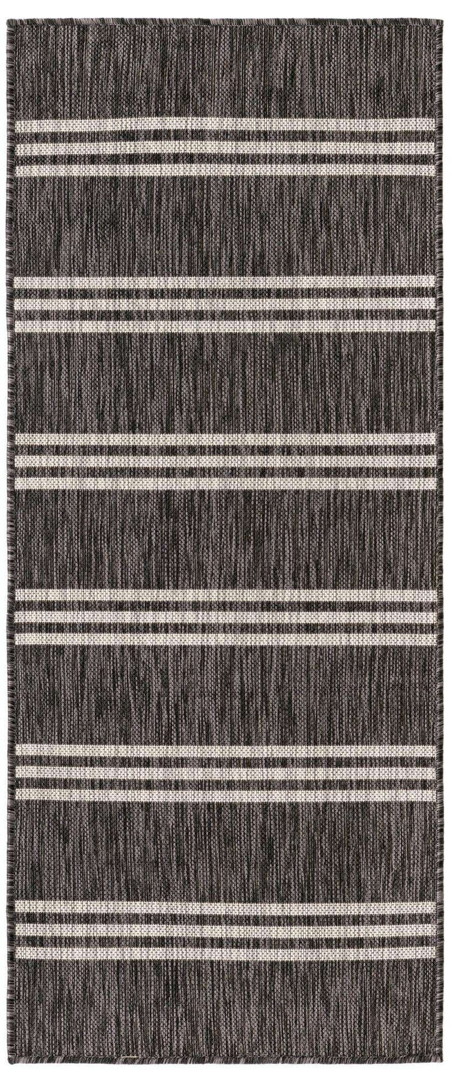 Charcoal 2' x 5' 3 Jill Zarin Outdoor Runner Area Rug Weather Resistant for Patio, Deck, Terrace, Balcony, Porch Durable 100% Polypropylene Carpet for Outside for Sale at Rug Engine