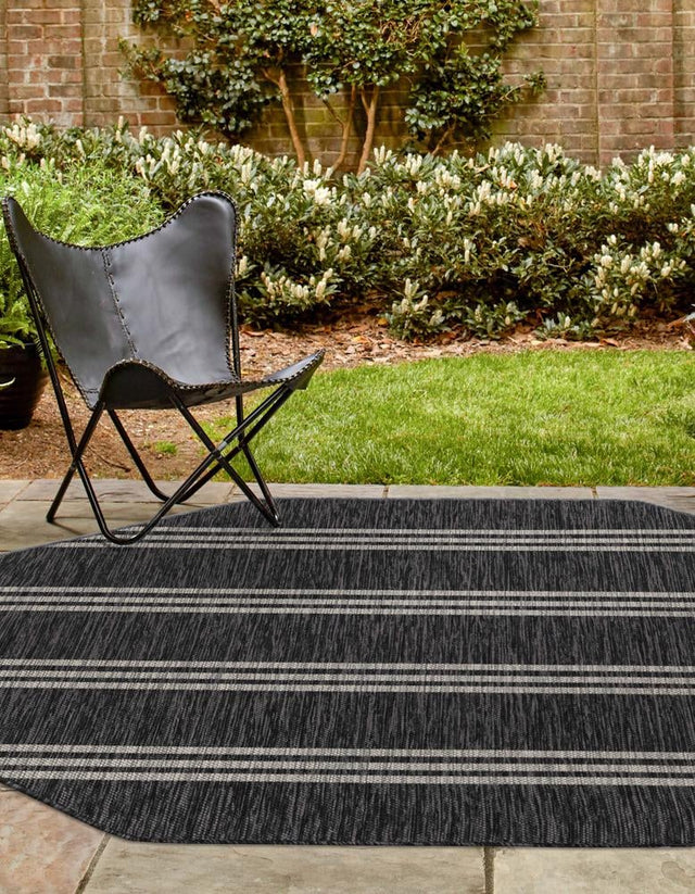 Charcoal 7' 10 x 7' 10 Jill Zarin Outdoor Octagon Area Rug Weather Resistant for Patio, Deck, Terrace, Balcony, Porch Durable 100% Polypropylene Carpet for Outside for Sale at Rug Engine