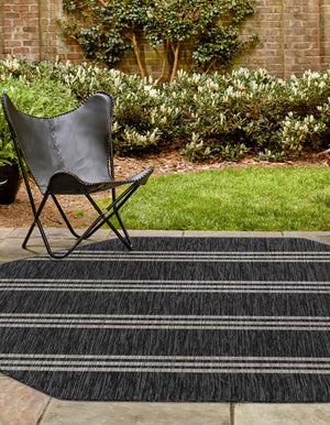 Charcoal 4' 1 x 4' 1 Jill Zarin Outdoor Octagon Area Rug Weather Resistant for Patio, Deck, Terrace, Balcony, Porch Durable 100% Polypropylene Carpet for Outside for Sale at Rug Engine