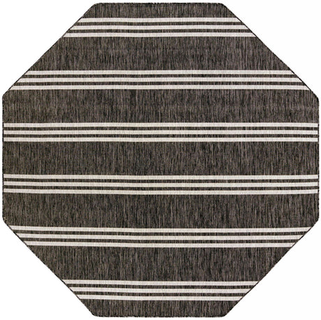 Charcoal 7' 10 x 7' 10 Jill Zarin Outdoor Octagon Area Rug Weather Resistant for Patio, Deck, Terrace, Balcony, Porch Durable 100% Polypropylene Carpet for Outside for Sale at Rug Engine