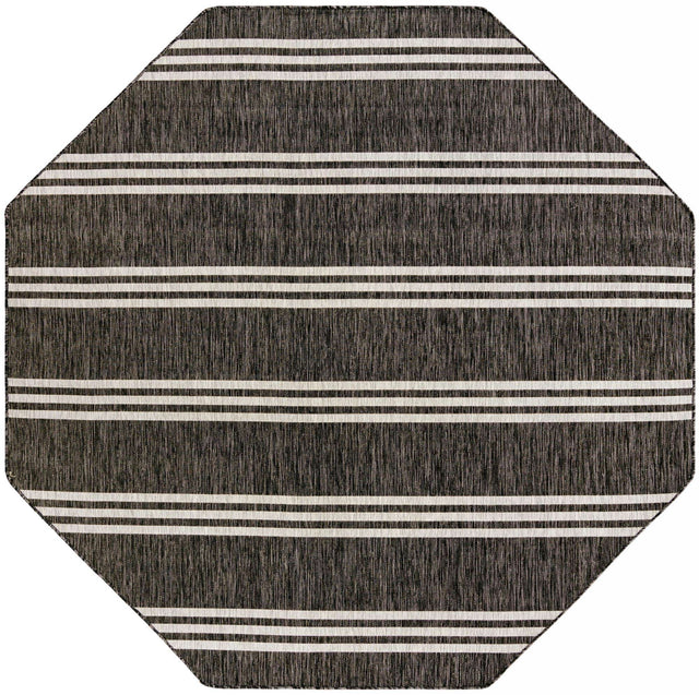 Charcoal 7' 10 x 7' 10 Jill Zarin Outdoor Octagon Area Rug Weather Resistant for Patio, Deck, Terrace, Balcony, Porch Durable 100% Polypropylene Carpet for Outside for Sale at Rug Engine