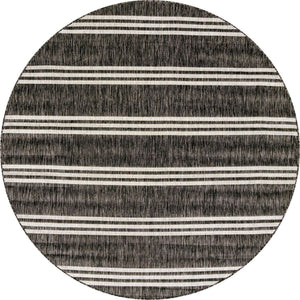 Charcoal 7' 10 x 7' 10 Jill Zarin Outdoor Round Area Rug Weather Resistant for Patio, Deck, Terrace, Balcony, Porch Durable 100% Polypropylene Carpet for Outside for Sale at Rug Engine