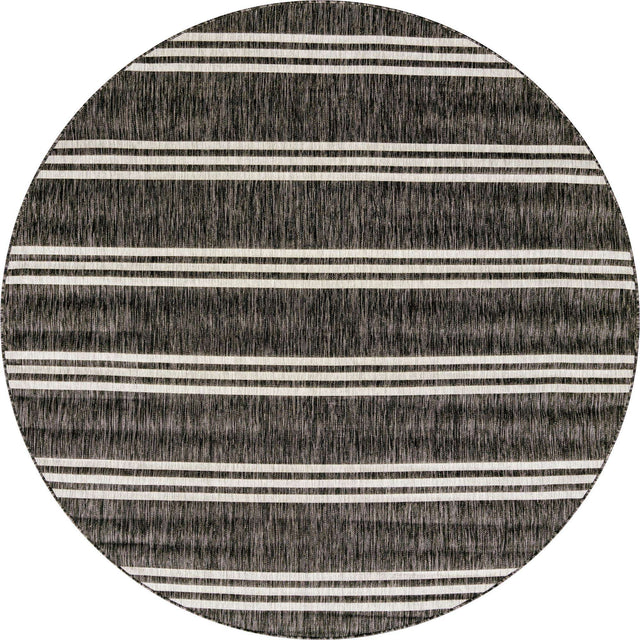 Charcoal 7' 10 x 7' 10 Jill Zarin Outdoor Round Area Rug Weather Resistant for Patio, Deck, Terrace, Balcony, Porch Durable 100% Polypropylene Carpet for Outside for Sale at Rug Engine