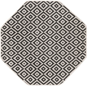 Charcoal Gray 4' 1 x 4' 1 Jill Zarin Outdoor Octagon Area Rug Weather Resistant for Patio, Deck, Terrace, Balcony, Porch Durable 100% Polypropylene Carpet for Outside for Sale at Rug Engine