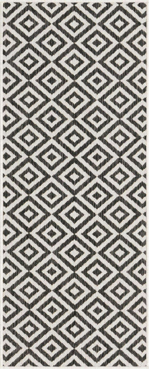 Charcoal Gray 2' x 5' 3 Jill Zarin Outdoor Runner Area Rug Weather Resistant for Patio, Deck, Terrace, Balcony, Porch Durable 100% Polypropylene Carpet for Outside for Sale at Rug Engine
