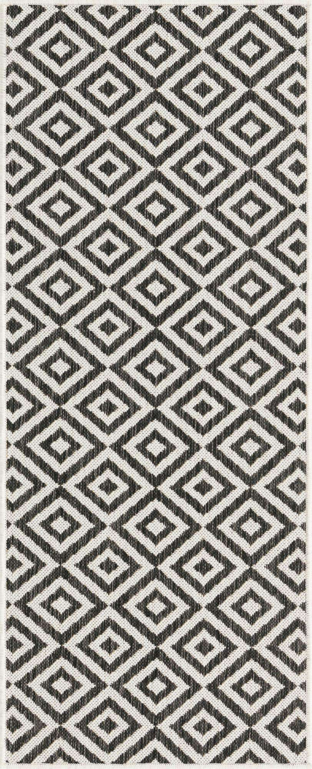 Charcoal Gray 2' x 5' 3 Jill Zarin Outdoor Runner Area Rug Weather Resistant for Patio, Deck, Terrace, Balcony, Porch Durable 100% Polypropylene Carpet for Outside for Sale at Rug Engine