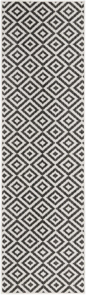 Charcoal Gray 2' x 7' 1 Jill Zarin Outdoor Runner Area Rug Weather Resistant for Patio, Deck, Terrace, Balcony, Porch Durable 100% Polypropylene Carpet for Outside for Sale at Rug Engine